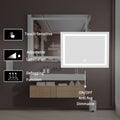 Bathroom Vanity LED Lighted Mirror 32x40in natural-glass