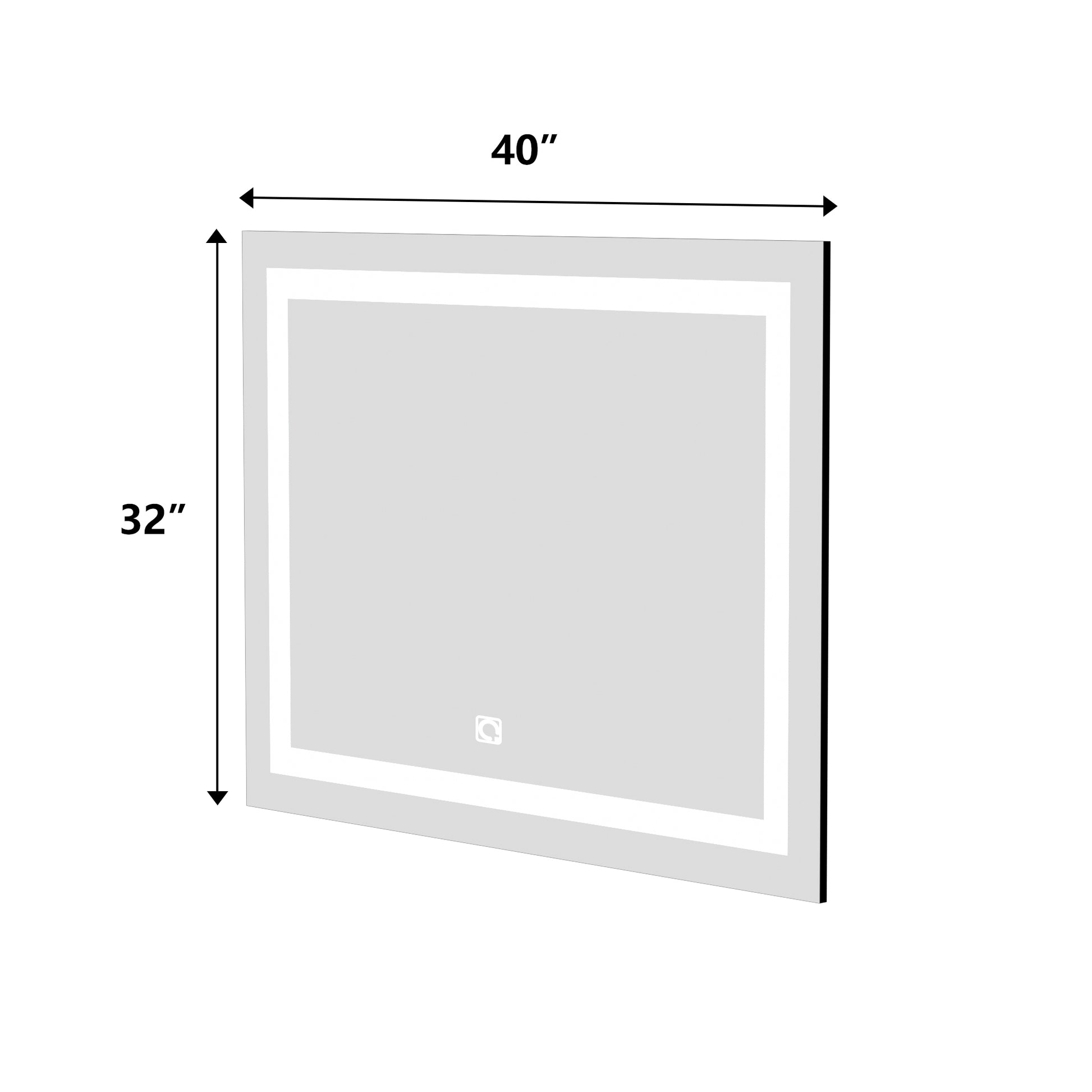 Bathroom Vanity LED Lighted Mirror 32x40in natural-glass