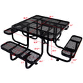 Square Outdoor Steel Picnic Table 46