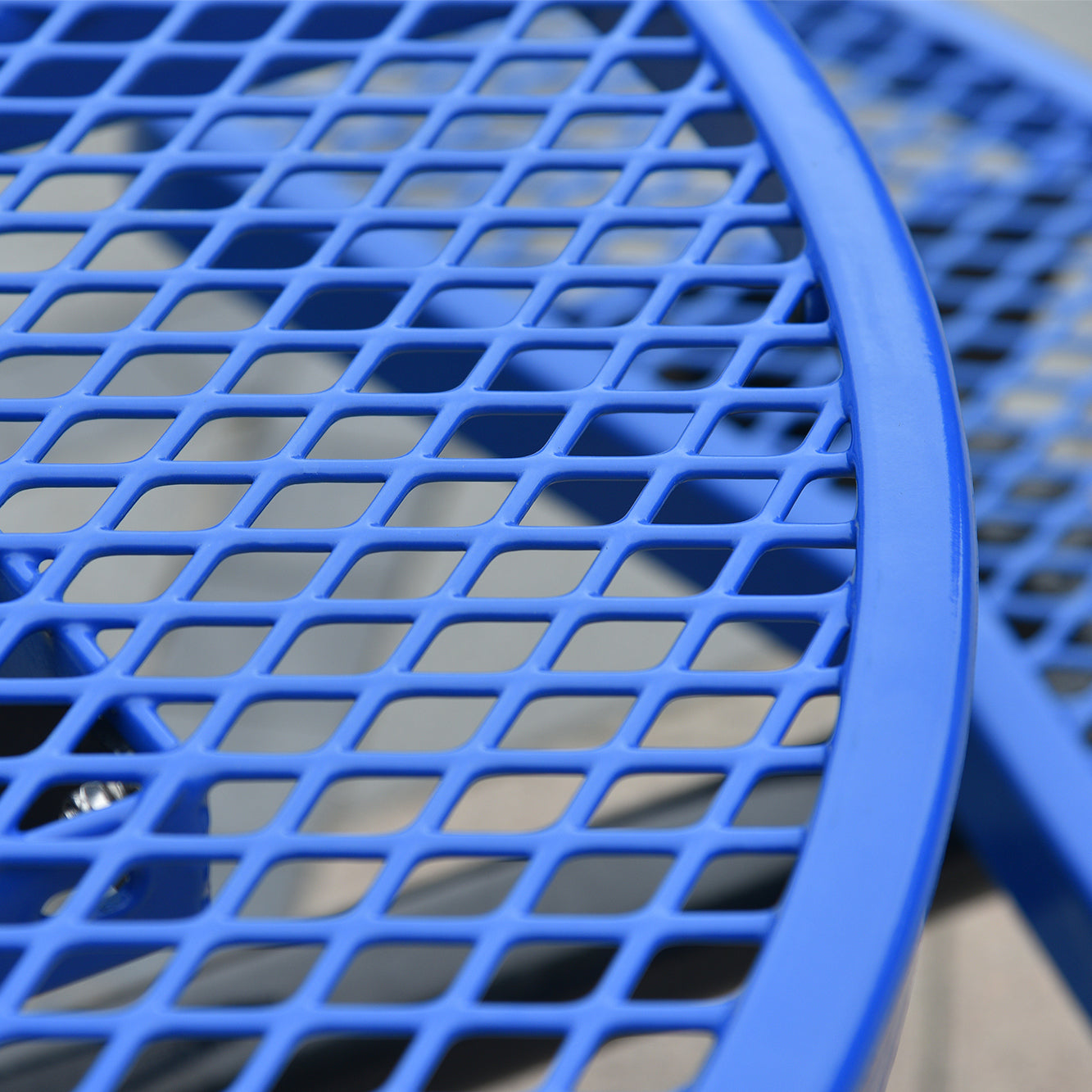 Round Outdoor Steel Picnic Table 46" blue ,with blue-carbon steel