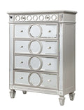 Symphony Modern Style Mirror Front 5 Drawer Chest with silver-drawer-5 drawers & above-bedroom-ball