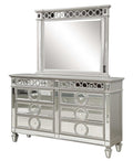 Symphony Modern Style Mirror Front 6 Drawer Dresser sliding-silver-drawer-5 drawers &