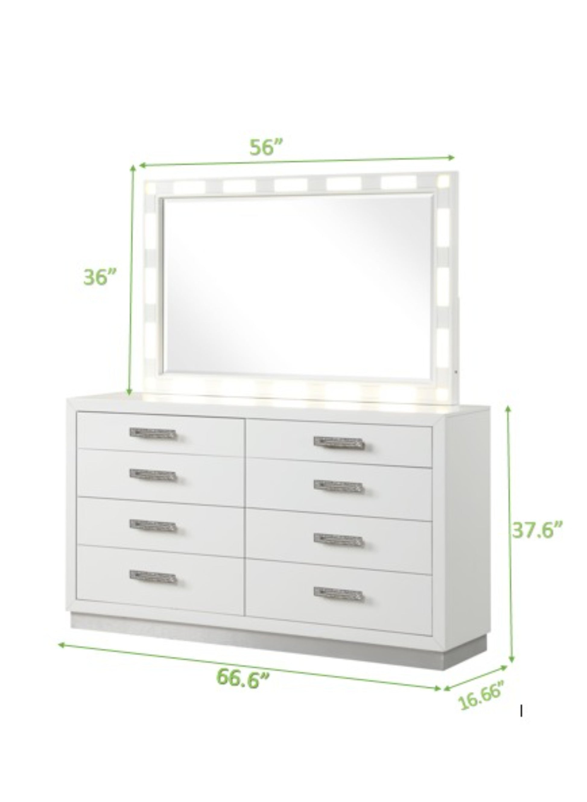 Coco Modern Style 8 Drawer Dresser Made with Wood