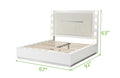 Coco Led Queen Size Bed Made with Wood in Milky