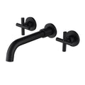 Bathroom Faucet Wall Mounted Bathroom Sink Faucet matte black-brass