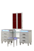 Passion King 5 Pc Vanity LED Bedroom Set Made with white-bedroom-modern-wood-wood