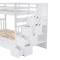 Twin over Twin Full Bunk Bed with Twin Size Trundle white-solid wood