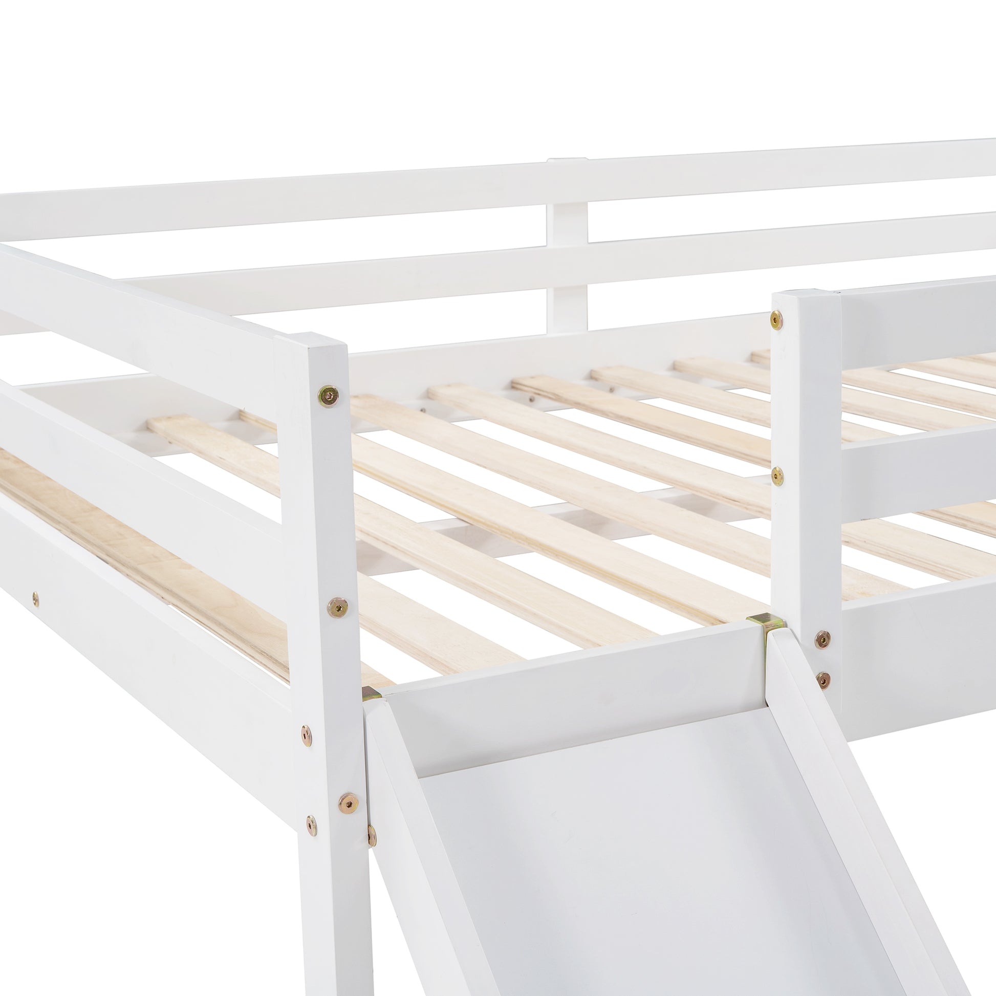 Loft Bed With Slide, Multifunctional Design, Full