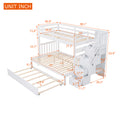 Twin over Twin Full Bunk Bed with Twin Size Trundle white-solid wood