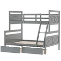 Twin over Full Bunk Bed with Ladder, Two Storage box spring not required-gray-bedroom-bunk-pine