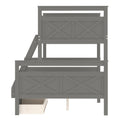 Twin over Full Bunk Bed with Ladder, Two Storage box spring not required-gray-bedroom-bunk-pine