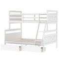 Twin over Full Bunk Bed with Ladder, Two Storage box spring not required-white-bedroom-bunk-pine