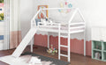 Twin Size Loft Bed With Slide, House Bed With -