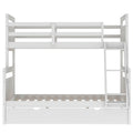 Twin over Full Bunk Bed with Ladder, Two Storage box spring not required-white-bedroom-bunk-pine