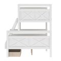 Twin over Full Bunk Bed with Ladder, Two Storage box spring not required-white-bedroom-bunk-pine