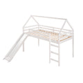 Twin Size Loft Bed With Slide, House Bed With -