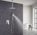 Ceiling Rainfall Shower Faucet Set 3 Function Bathroom black-brass