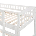 Twin Over Twin Bunk Bed with Slide and Ladder, White white-solid wood