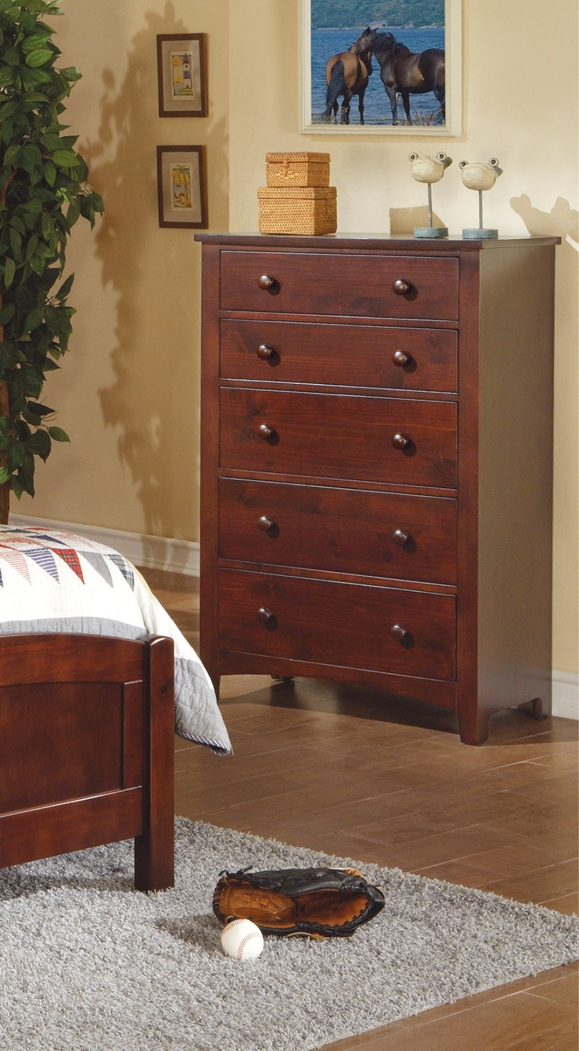 Contemporary Dark Oak Finish 1Pc Chest Of Drawers