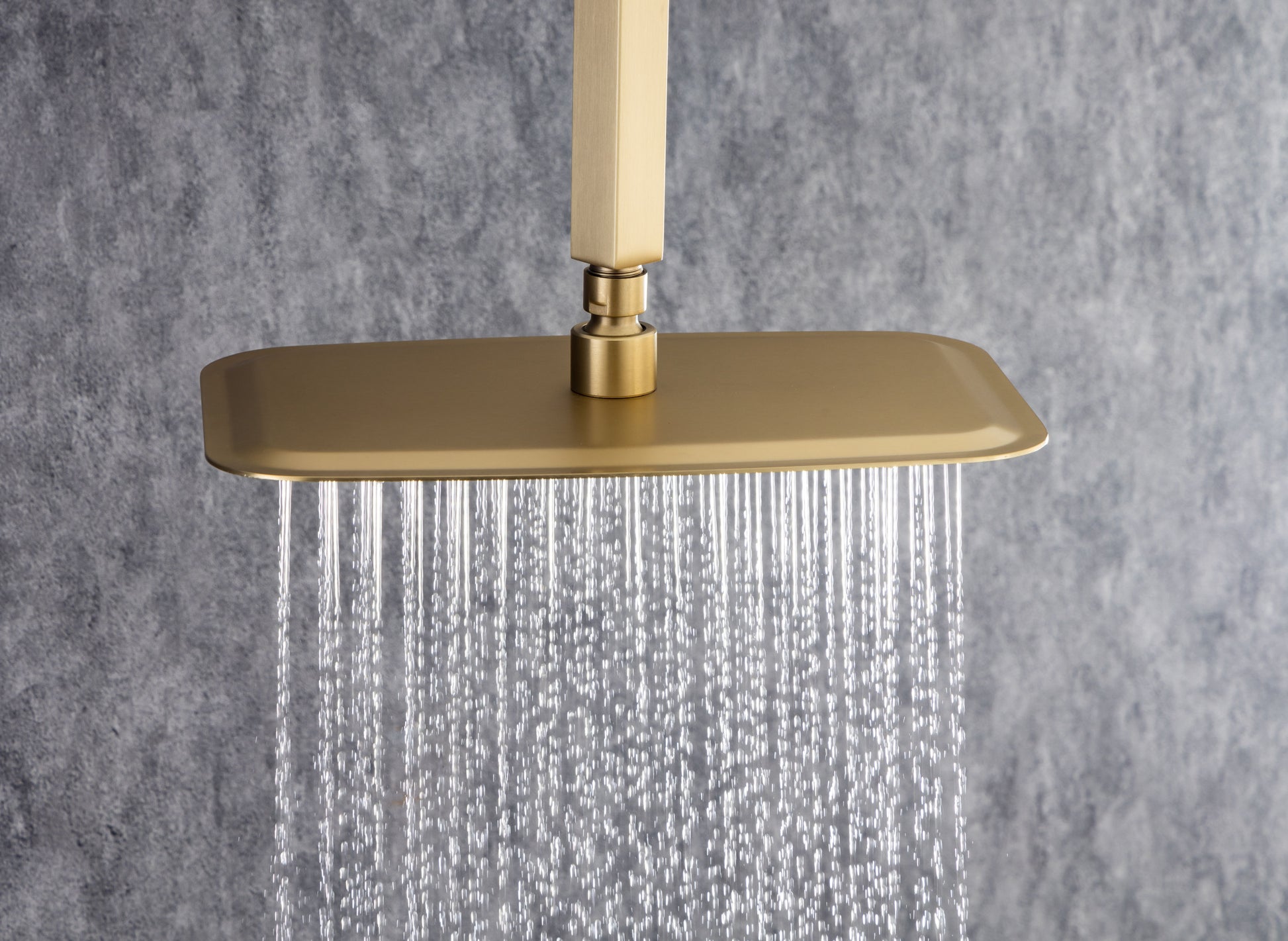 Ceiling Rainfall Shower Faucet Set 3 Function Bathroom golden-brass