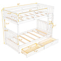 Twin Over Twin Bunk Bed with Ladders and Two Storage espresso-solid wood