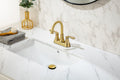 2 Handle Lavatory Faucet Brushed Nickel Bathroom Sink golden-metal