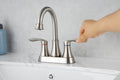 2 Handle Lavatory Faucet Brushed Nickel Bathroom Sink brushed nickel-metal