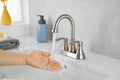 2 Handle Lavatory Faucet Brushed Nickel Bathroom Sink brushed nickel-metal