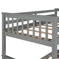 Twin Over Twin Bunk Bed with Ladders and Two Storage gray-solid wood