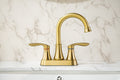 2 Handle Lavatory Faucet Brushed Nickel Bathroom Sink golden-metal