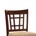 Set of 2 Chairs Dining Room Furniture Brown Solid wood geometric-brown-light brown-dining