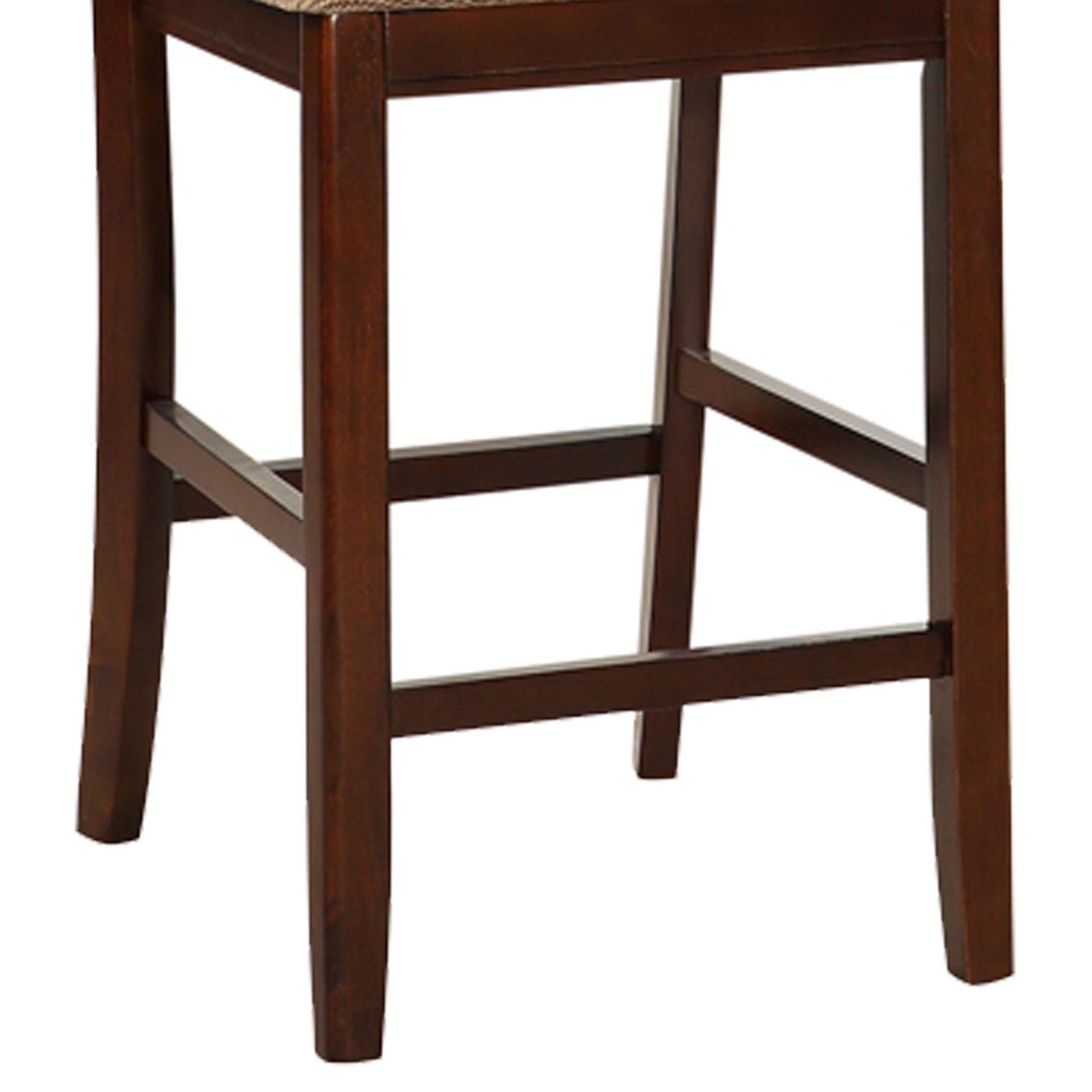 Set of 2 Chairs Dining Room Furniture Brown Solid wood geometric-brown-light brown-dining