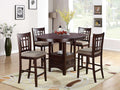 Contemporary Dining Room Counter height 5pc Dining Set light brown-wood-dining room-solid