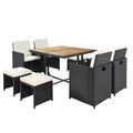 Patio All Weather PE Wicker Dining Table Set no-complete patio set-black-water resistant