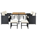 Patio All Weather PE Wicker Dining Table Set no-complete patio set-black-water resistant