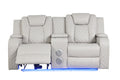 Benz LED & Power Recliner 3 PC Made With Faux Leather beige-faux leather-metal-primary living