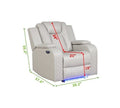 Benz LED & Power Recliner 3 PC Made With Faux Leather beige-faux leather-metal-primary living