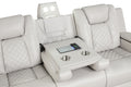 Benz LED & Power Recliner 3 PC Made With Faux Leather beige-faux leather-metal-primary living