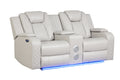 Benz LED & Power Recliner 3 PC Made With Faux Leather beige-faux leather-metal-primary living