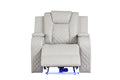 Benz LED & Power Recliner 3 PC Made With Faux Leather beige-faux leather-metal-primary living