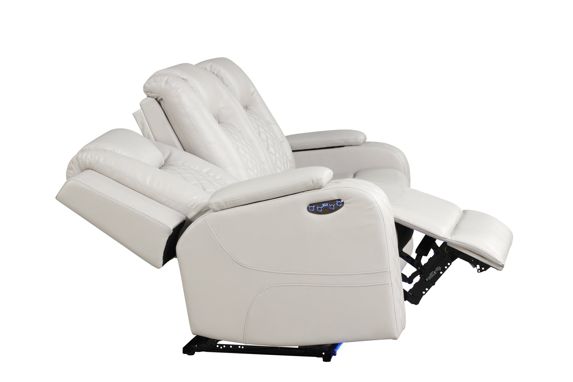 Benz LED & Power Recliner 3 PC Made With Faux Leather beige-faux leather-metal-primary living