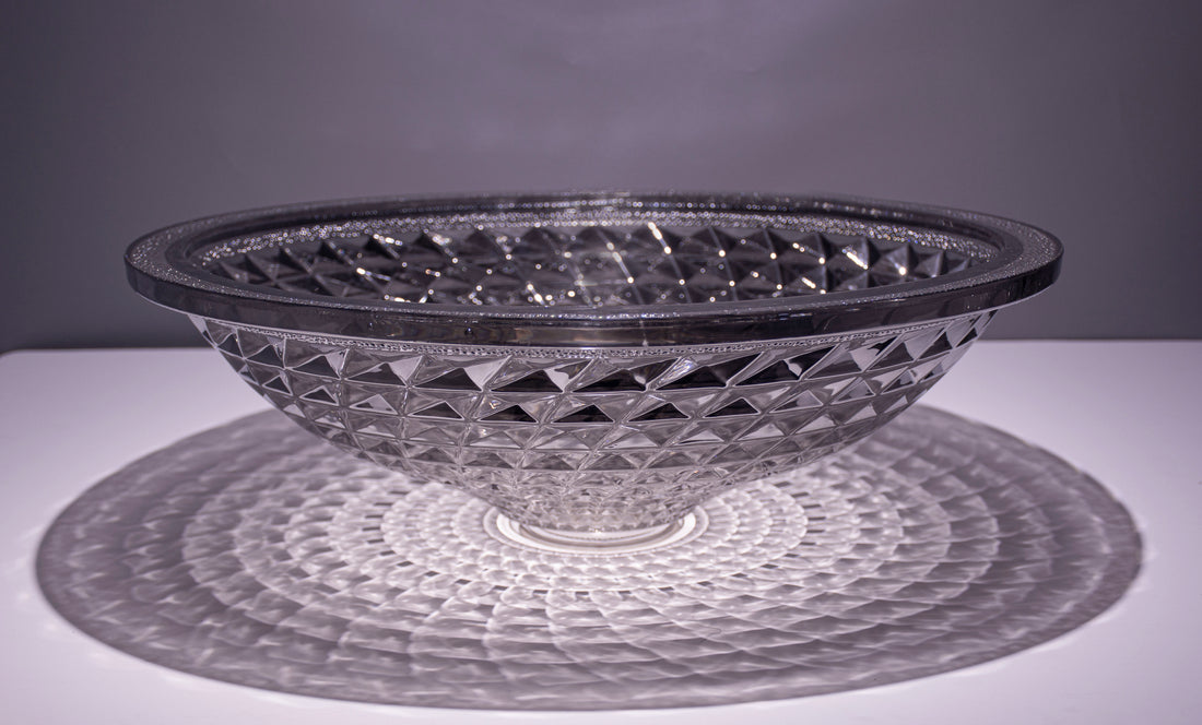 17.59'' Crystal Circular Vessel Bathroom Sink In