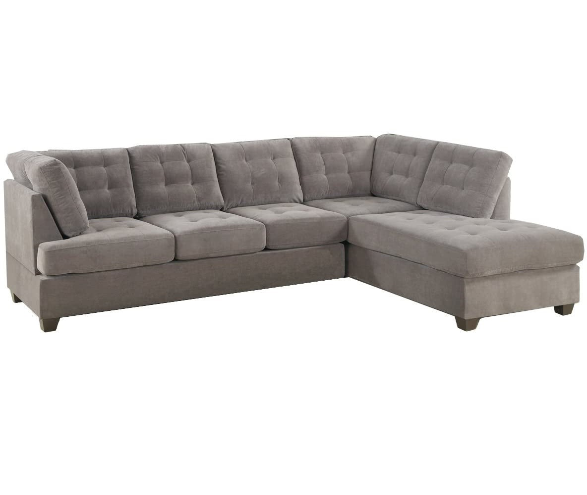 Living Room Sectional Waffle Suede Charcoal Color charcoal grey-suede-wood-primary living