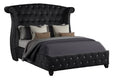 Sophia King 4 Pc Vanity Upholstery Bedroom Set Made box spring not required-king-black-wood-4 piece