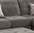 Living Room Sectional Waffle Suede Charcoal Color charcoal grey-suede-wood-primary living