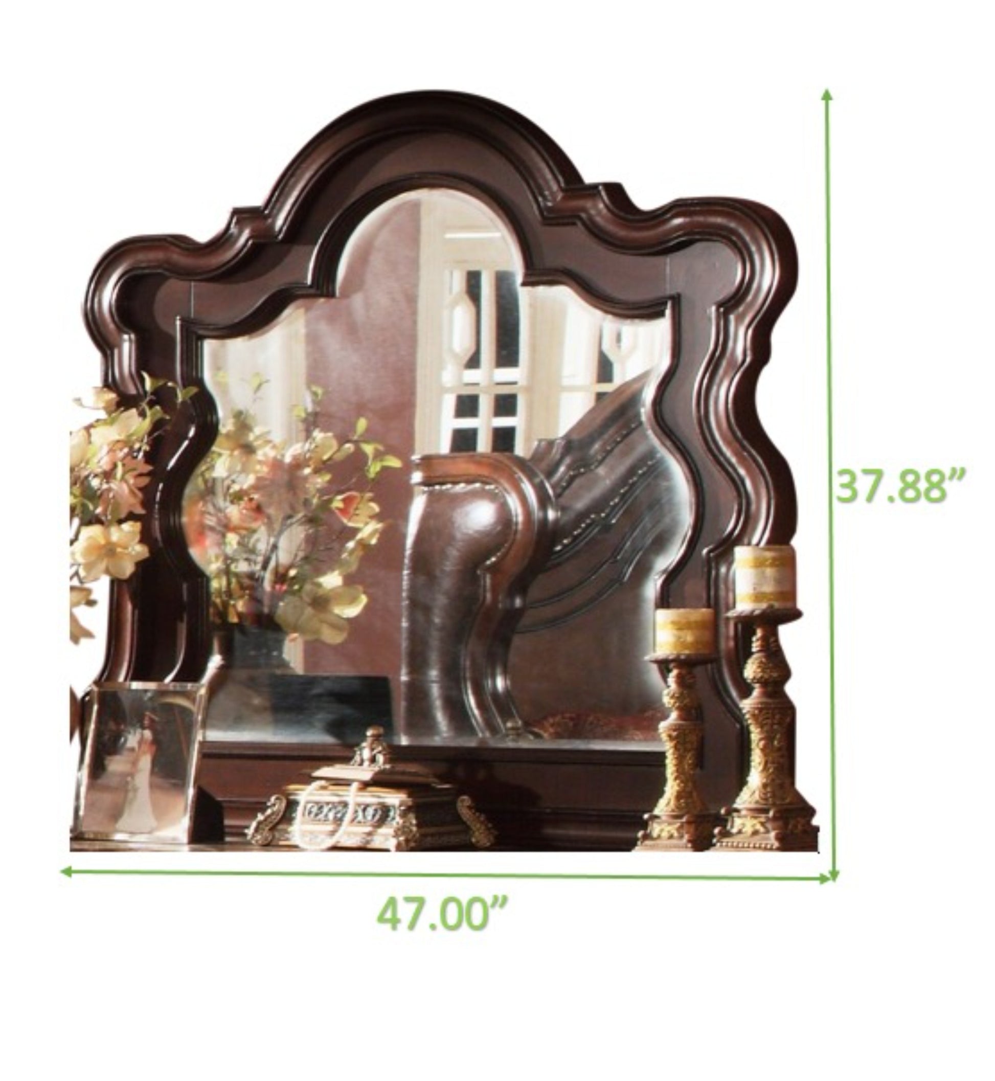 Bella Traditional style Mirror Dark Walnut