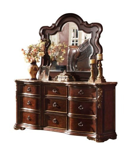 Bella Traditional style Mirror Dark Walnut