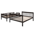 Stairway Twin Over Full Bunk Bed with Storage and espresso-solid wood