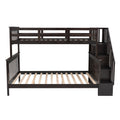 Stairway Twin Over Full Bunk Bed with Storage and espresso-solid wood