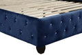 Sophia Crystal Tufted Queen bed made with wood in Blue box spring not